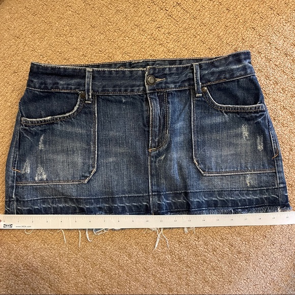 VINTAGE 2000s ABERCROMBIE & FITCH DENIM CARGO MINI SKIRT - Picture 10 of 10